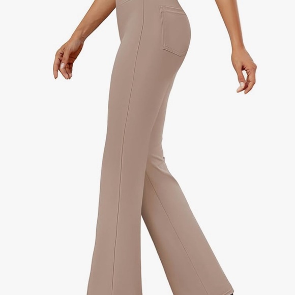 Elegant Tan Boot Cut Pants - Picture 2 of 6
